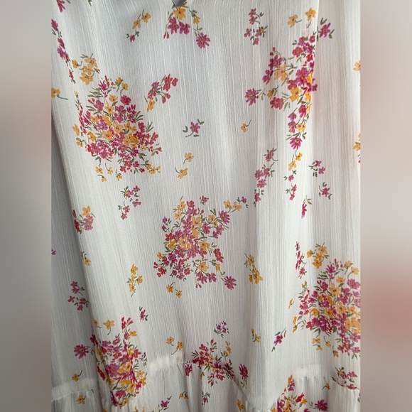 NWT Vince Camuto White Floral Ruffle Sheer Long-sleeve Lined Spring Dress XXL - Picture 4 of 11